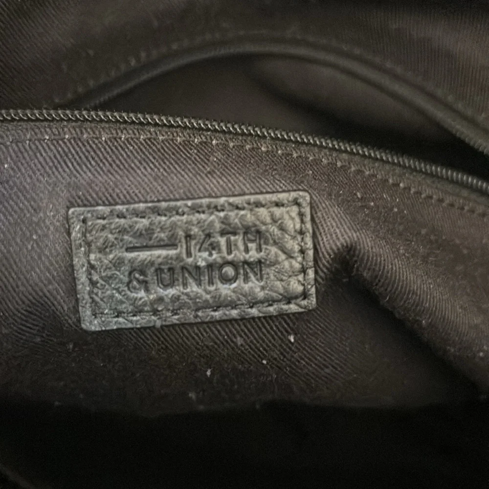 14th & Union Muse‎ Leather Quilted Tote Bag in Black